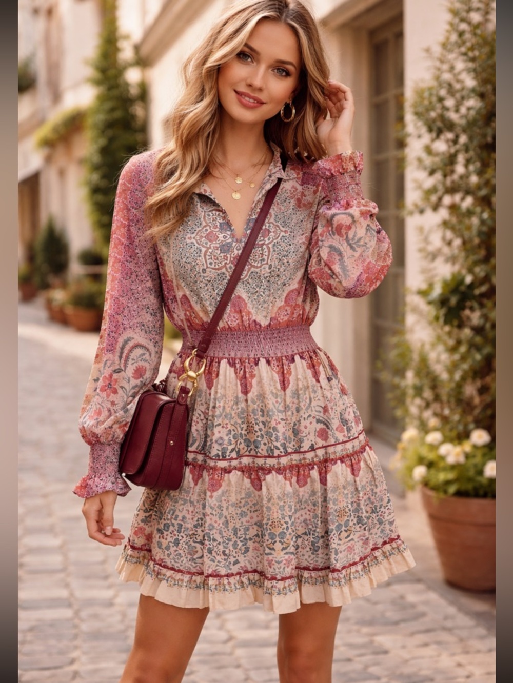 Anthro Dakota Boho Peasant Mini Dress Siddhartha Bansal Small